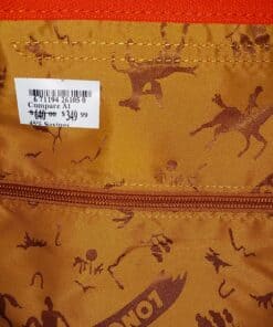 Longchamp Le Pliage Leather Orange Tote/ wSticker - Image 4