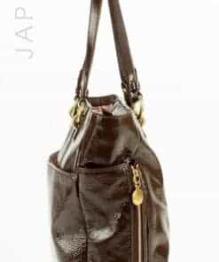 Coach (F20432) Handbag Chocolate Brown Patent - Image 7