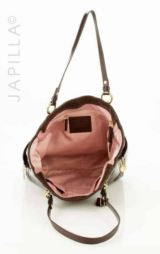 Coach (F20432) Handbag Chocolate Brown Patent - Image 9