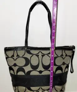 Striped Jacquard / Patent Leather Tote - Image 4
