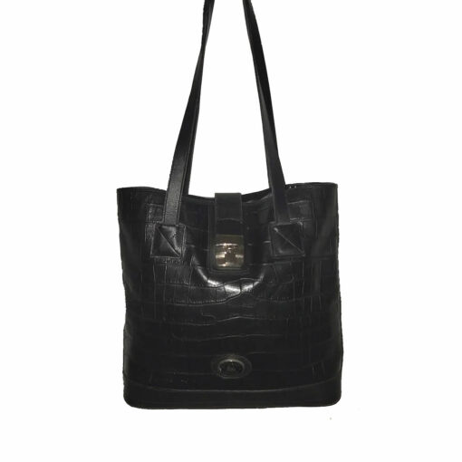 Crocodile Alligator Embossed Leather Tote