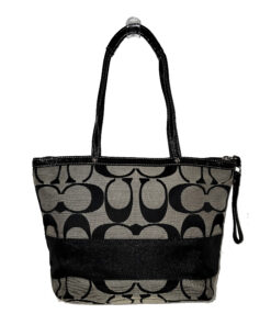 Striped Jacquard / Patent Leather Tote