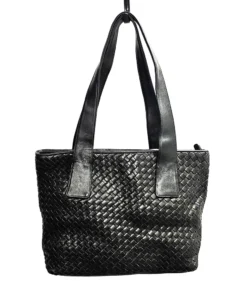 ✨ Fina Firenze ⭐Black Woven Leather Tote⭐ Made in Italy⭐Timeless Elegance✨NWOT