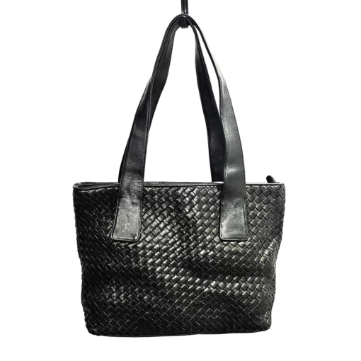 ✨ Fina Firenze ⭐Black Woven Leather Tote⭐ Made in Italy⭐Timeless Elegance✨NWOT