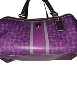 Alternative view of Coach F15132 Chelsea Satchel Bag Signature Jacquard Leather Trim Zip Top Purse