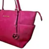 Fuchsia Leather Tote - Image 3