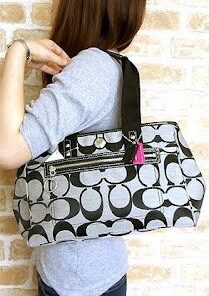 Vintage Coach Satchel with Grey Monogram Pattern - photo 1