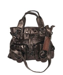 Elliott Lucca Italian Leather Tote — Metallic Gray Graphite - photo 2