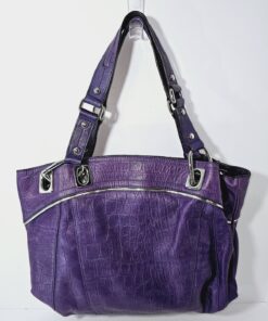 B.makowsky Satchel Reptile Pattern Leather Purple - photo 1