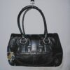 Coach 8a11 Satchel Shoulder Tote Bag Black Leather Silver Buckle Base Studs - photo 1