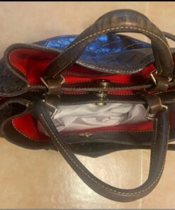 Dooney & Bourke Large Barlow Satchel — Brown Croco Embossed Leather - photo 1
