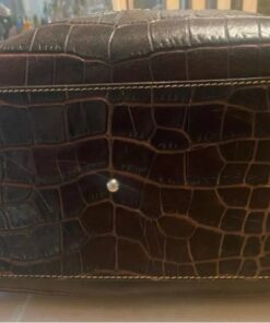 Dooney & Bourke Large Barlow Satchel — Brown Croco Embossed Leather - photo 2