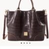 Dooney & Bourke Large Barlow Satchel — Brown Croco Embossed Leather - photo 3