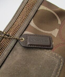 Coach Bronze Lurex Signature Sateen Beaded Tote Handbag Purse - photo 2
