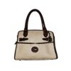 Dooney & Bourke All Weather Leather bone and British tan pebbled leather buckle crossbody satchel