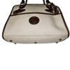 Dooney & Bourke All Weather Leather bone and British tan pebbled leather buckle crossbody satchel