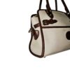 Dooney & Bourke All Weather Leather bone and British tan pebbled leather buckle crossbody satchel