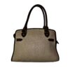 Dooney & Bourke All Weather Leather bone and British tan pebbled leather buckle crossbody satchel