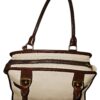 Dooney & Bourke All Weather Leather bone and British tan pebbled leather buckle crossbody satchel