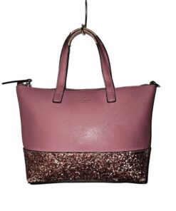 Kate Spade Greta Court Penny pink glitter tote