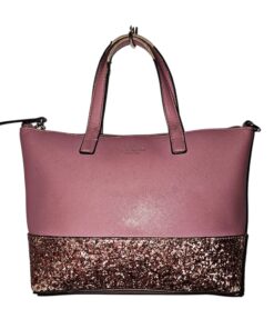 Kate Spade Greta Court Penny pink glitter tote