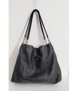Coach Madison Phoebe black pebbled leather shoulder bag