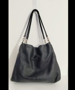 Coach Madison Phoebe black pebbled leather shoulder bag