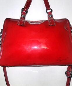 Coach Z Nancy red patent leather satchel