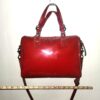 Coach Z Nancy red patent leather satchel