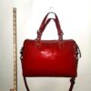 Coach Z Nancy red patent leather satchel